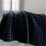 Roman Silk Velvet Throw - Black