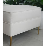 Boucle White Ottoman