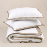 Luxury Tailored Quilted Coverlet Set - Nude/White