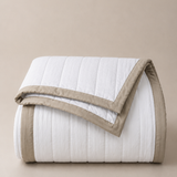 Luxury Tailored Quilted Coverlet Set - Nude/White