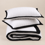 Luxury Tailored Quilted Coverlet Set - Black/White
