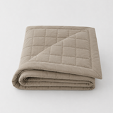Mara Velvet Quilted Throw - Mocha