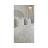 Roman Silk Velvet Throw - Pearl White