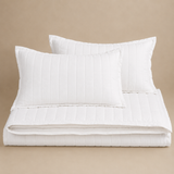 Luxury Tailored Quilted Quilt Cover Set - White