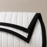 Luxury Tailored Quilted Coverlet Set - Black/White