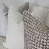 Alara Houndstooth Taupe Cushion