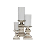 Grandè Hurricane Candle Holders Silver