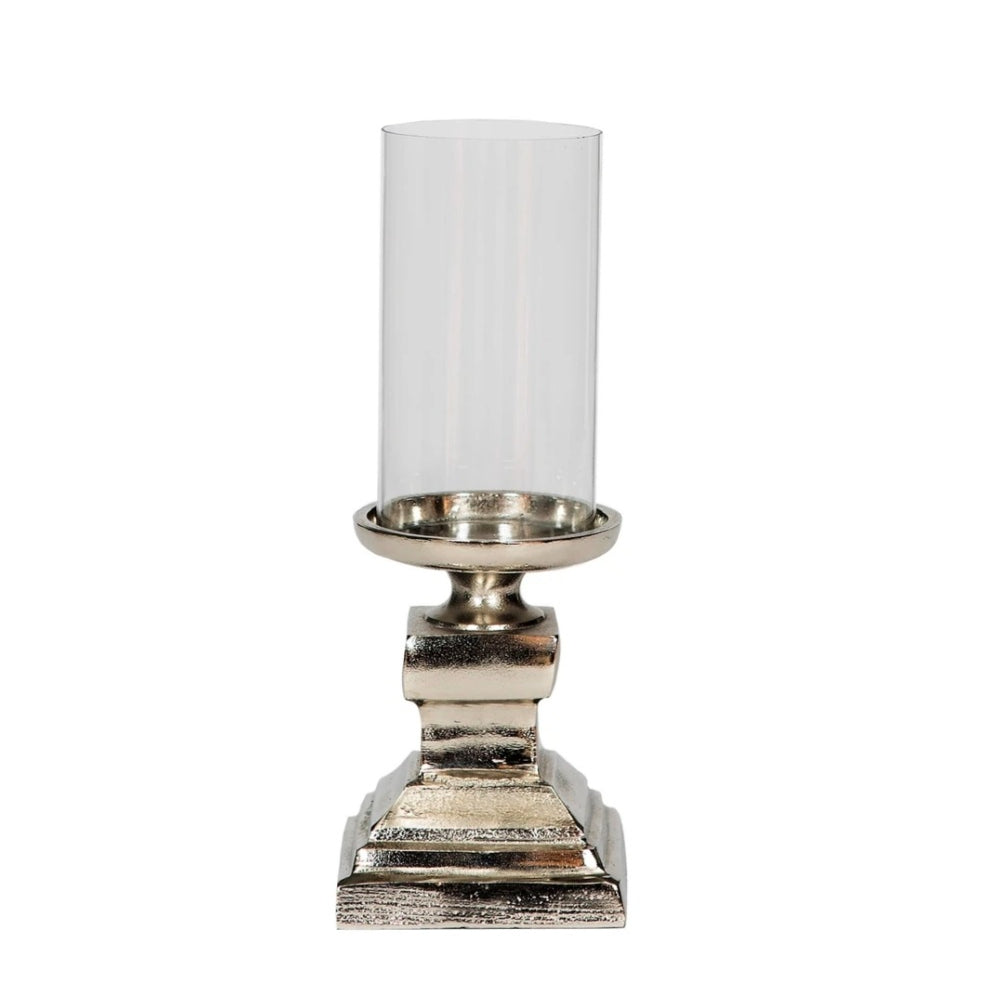 Grandè Hurricane Candle Holders Silver