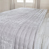 Roman Silk Velvet Throw - Oyster